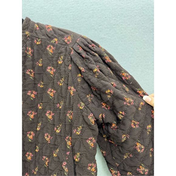 Something Navy Womens Brown Pink Reversible Cropped Quilted Jacket Size Small - Picture 5 of 11